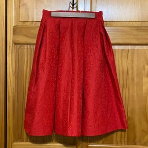 Pleated Rose Midi Skirt